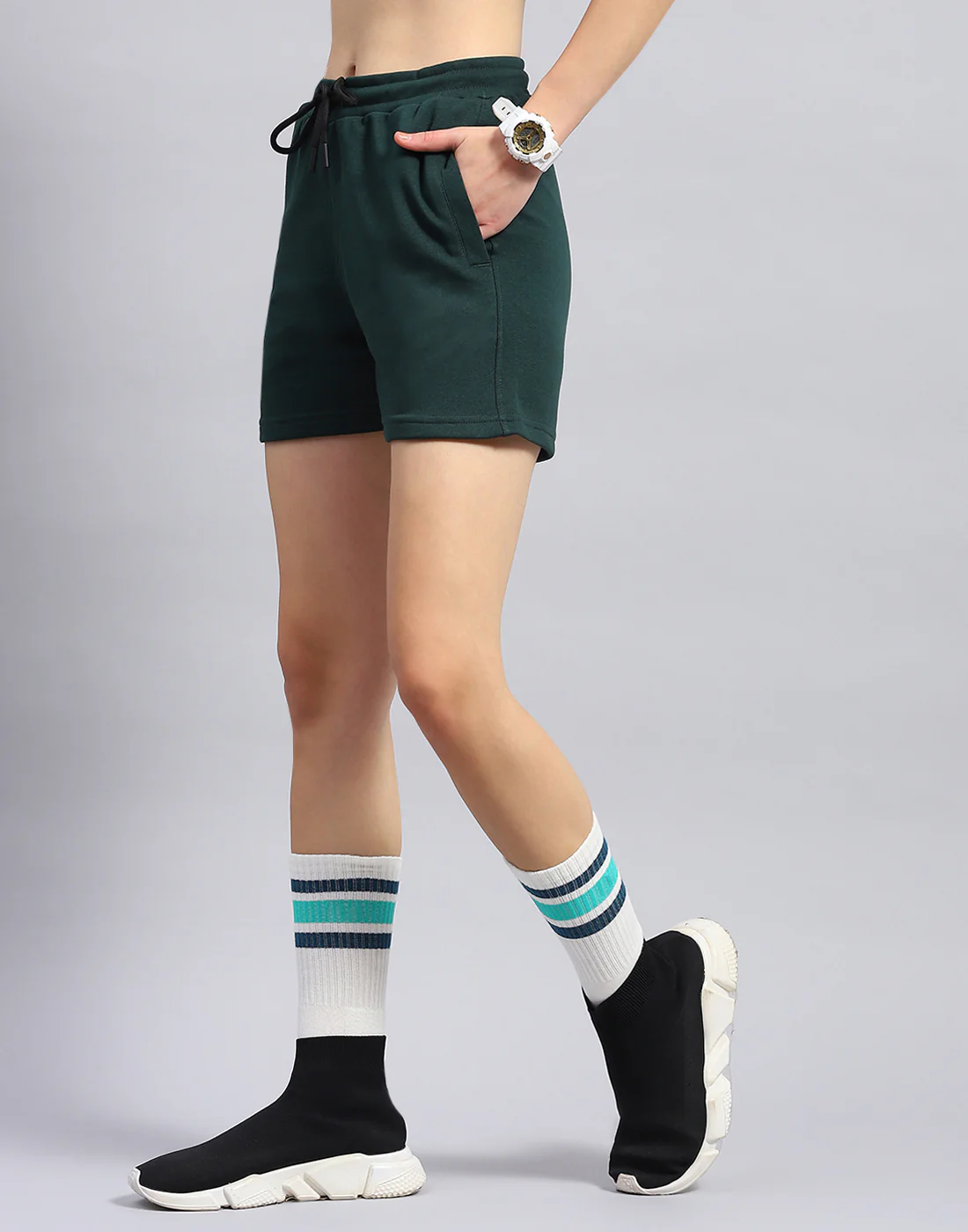 Rock.it Women Teal Blue Solid Regular Fit Short - Image 3