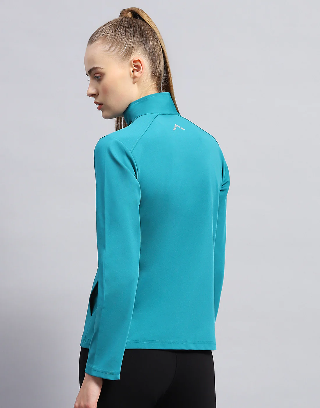 Rock.it Women Turquoise Blue Solid Collar Full Sleeve Top - Image 5