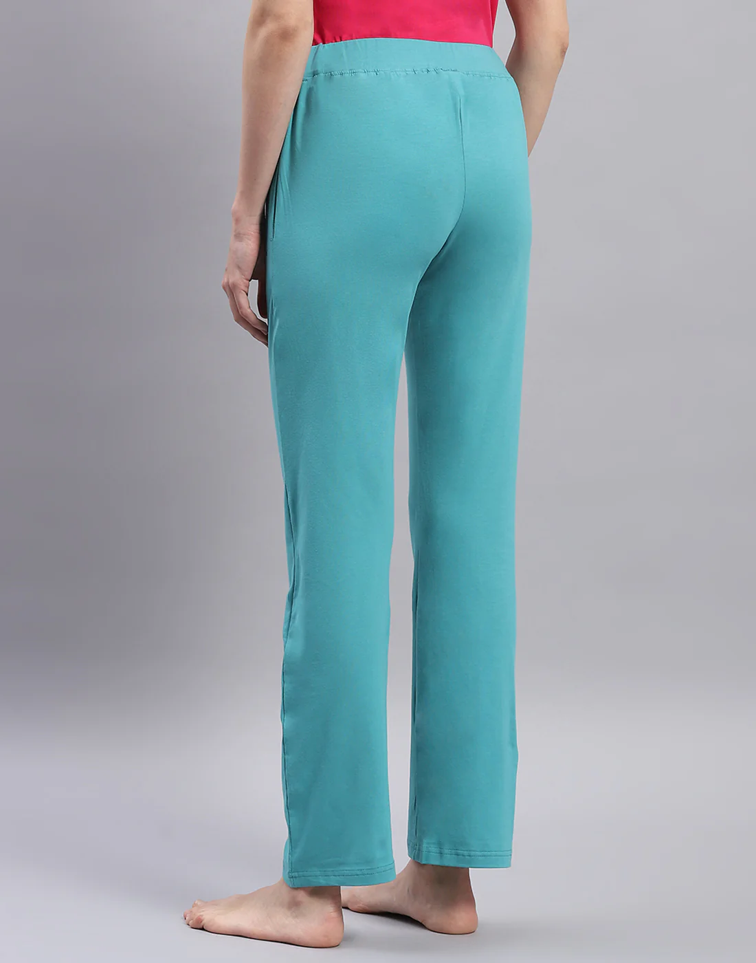 Women Turquoise Blue Solid Regular Fit Lower - Image 5