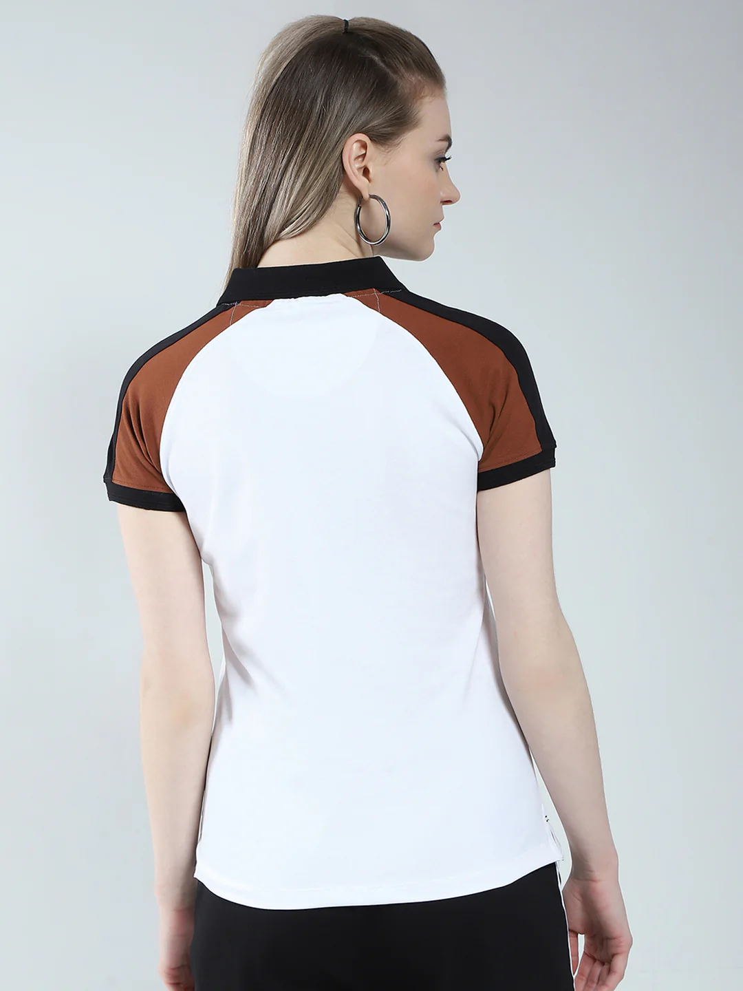 Rock.it Women White Printed Collar Half Sleeve T-Shirt - Image 5
