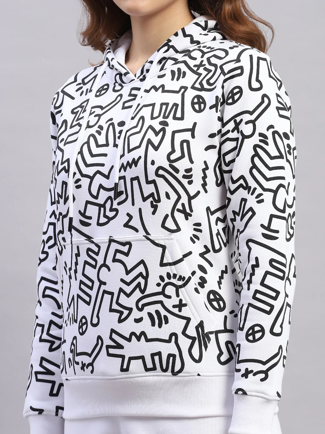 Rock.it Women White Printed Hooded Full Sleeve Tracksuit - Image 7