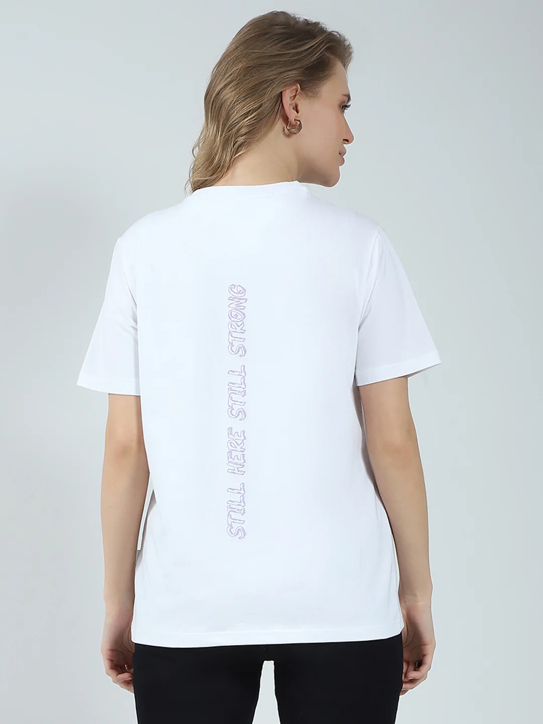 Rock.it Women White Printed Round Neck Half Sleeve Top - Image 5