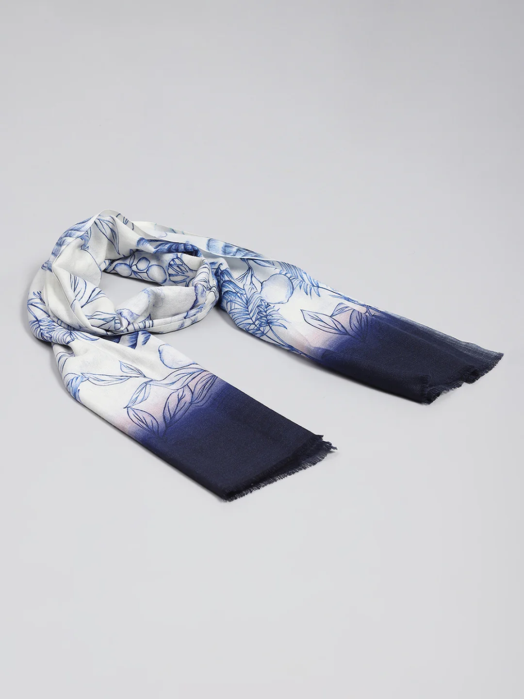 Women White Printed Stole - Image 6