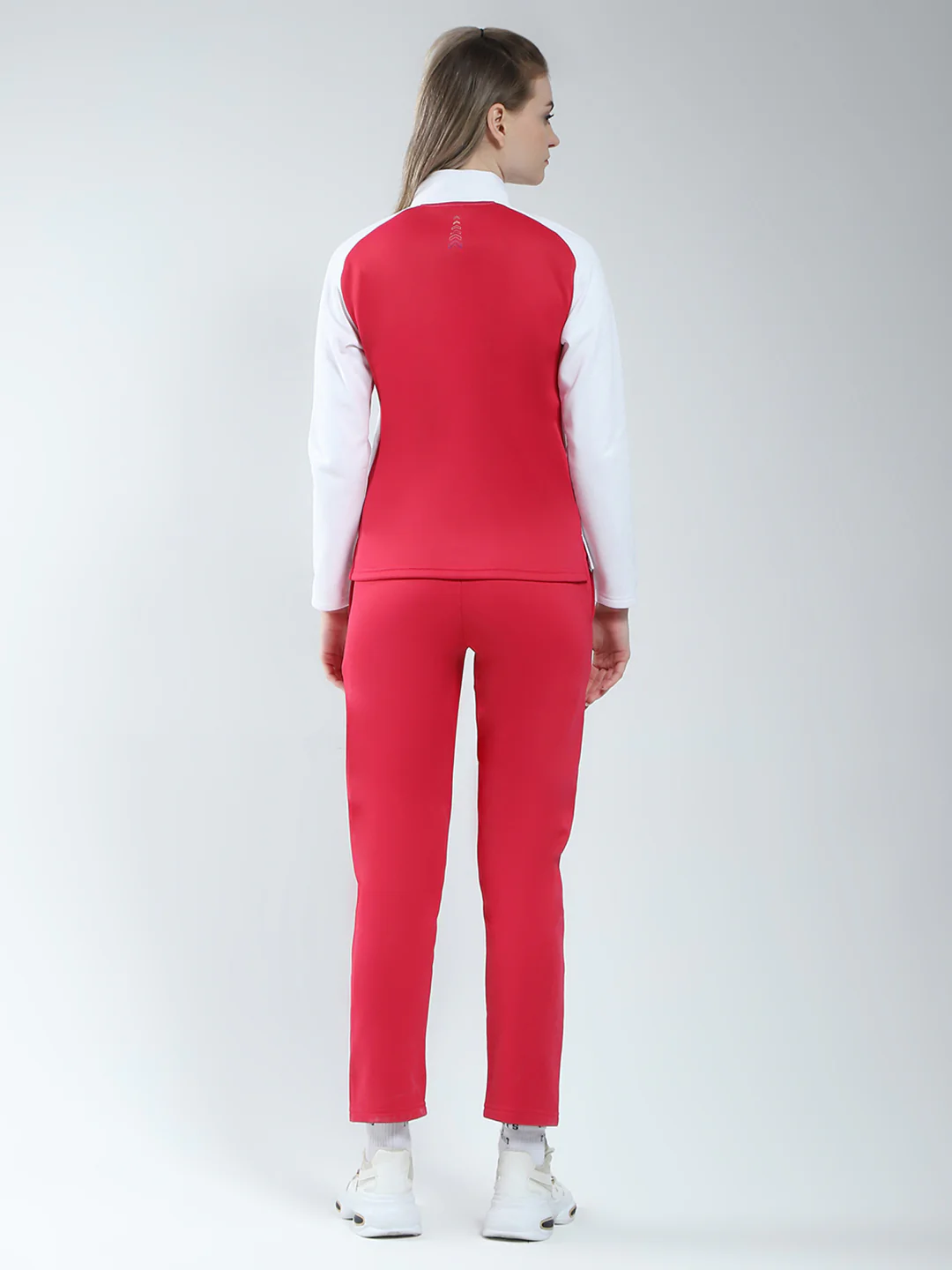 Rock.it Women White & Red Solid Mock Neck Full Sleeve Winter Tracksuit - Image 5