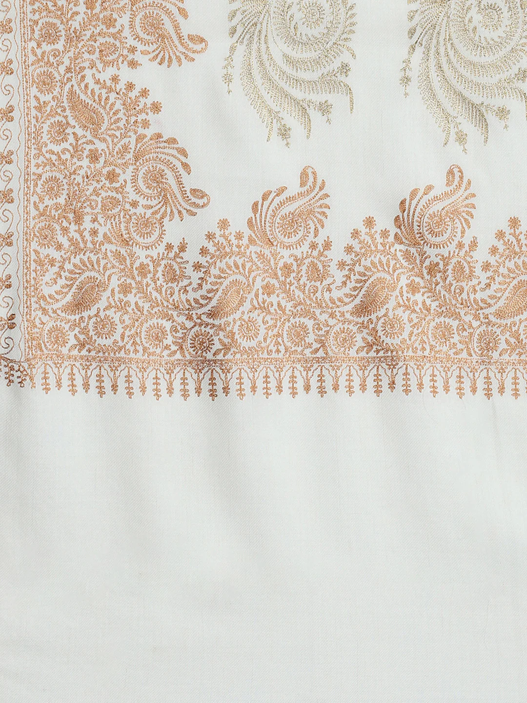 Women White Self Design Stole - Image 7