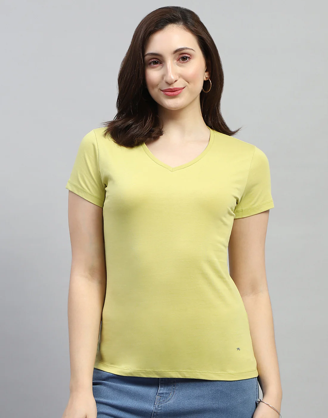 Women Yellow & Pink Solid V Neck Half Sleeve Top (Pack of 2) - Image 7