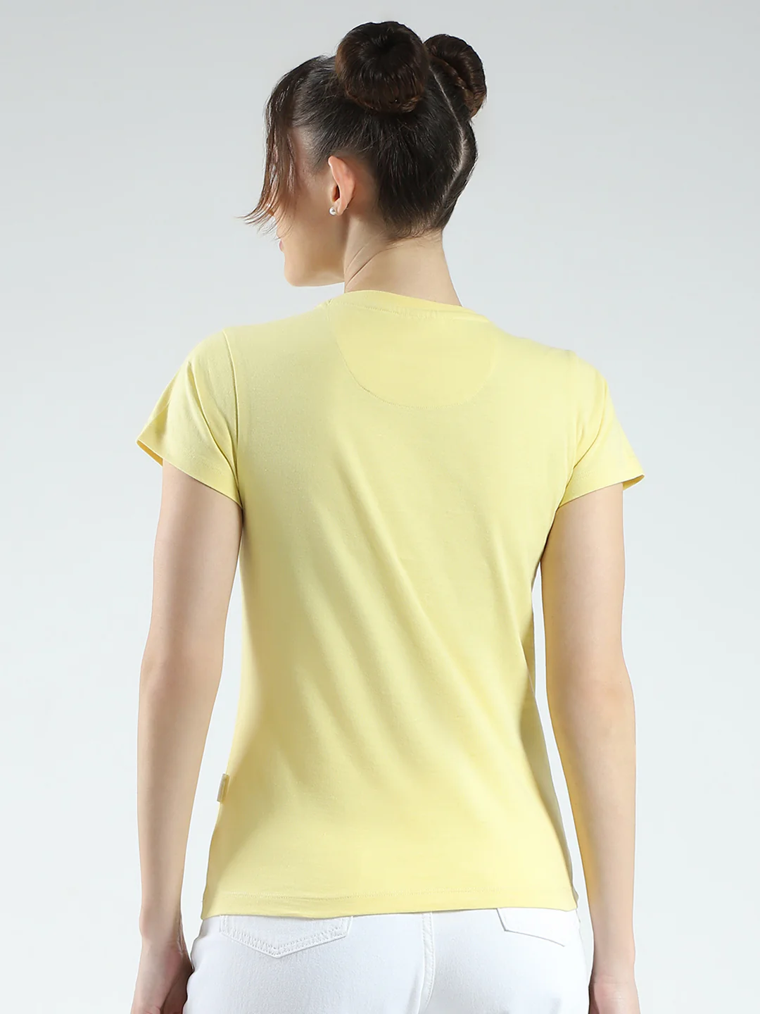 Rock.it Women Yellow Printed Round Neck Half Sleeve Top - Image 5
