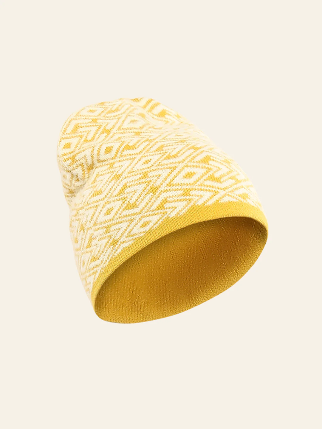 Women Yellow Self Design Cap - Image 2