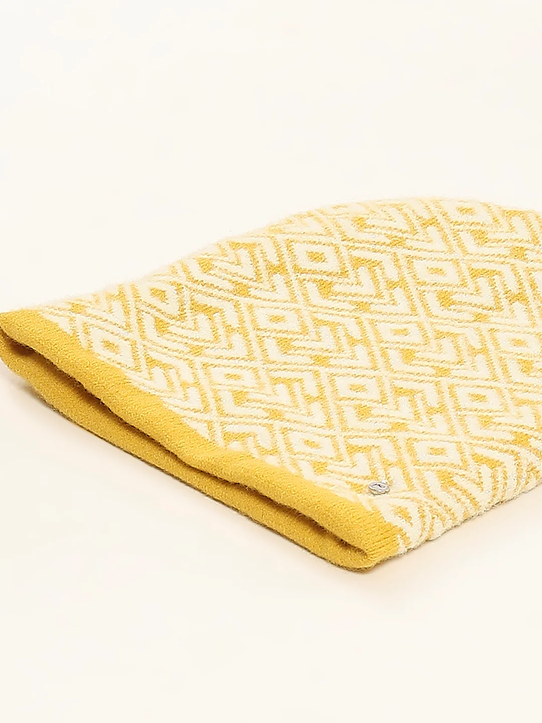 Women Yellow Self Design Cap - Image 7