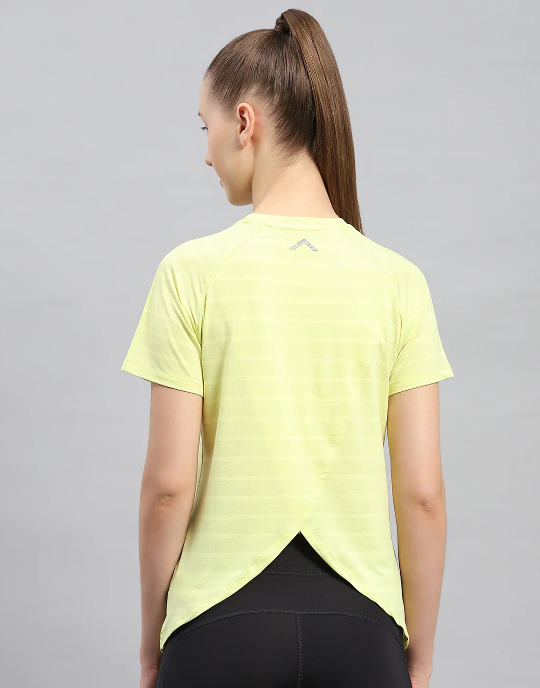 Rock.it Women Yellow Self Design Round Neck Half Sleeve Top - Image 5