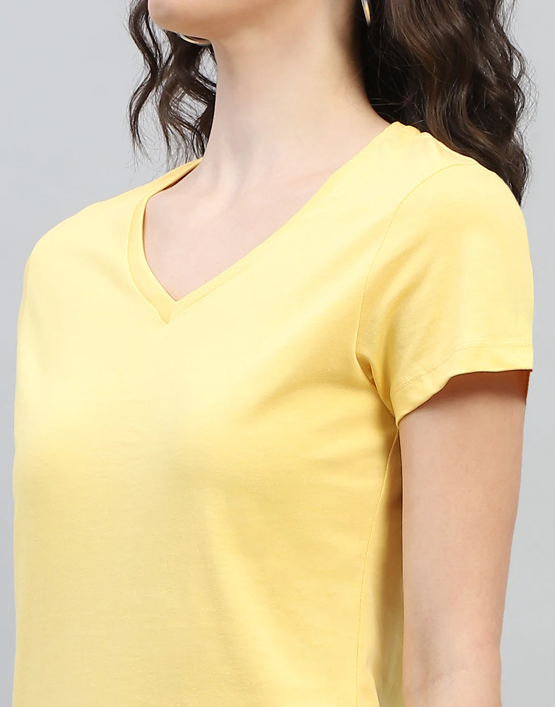 Women Yellow & Turquoise Blue Solid V Neck Half Sleeve Top (Pack of 2) - Image 11