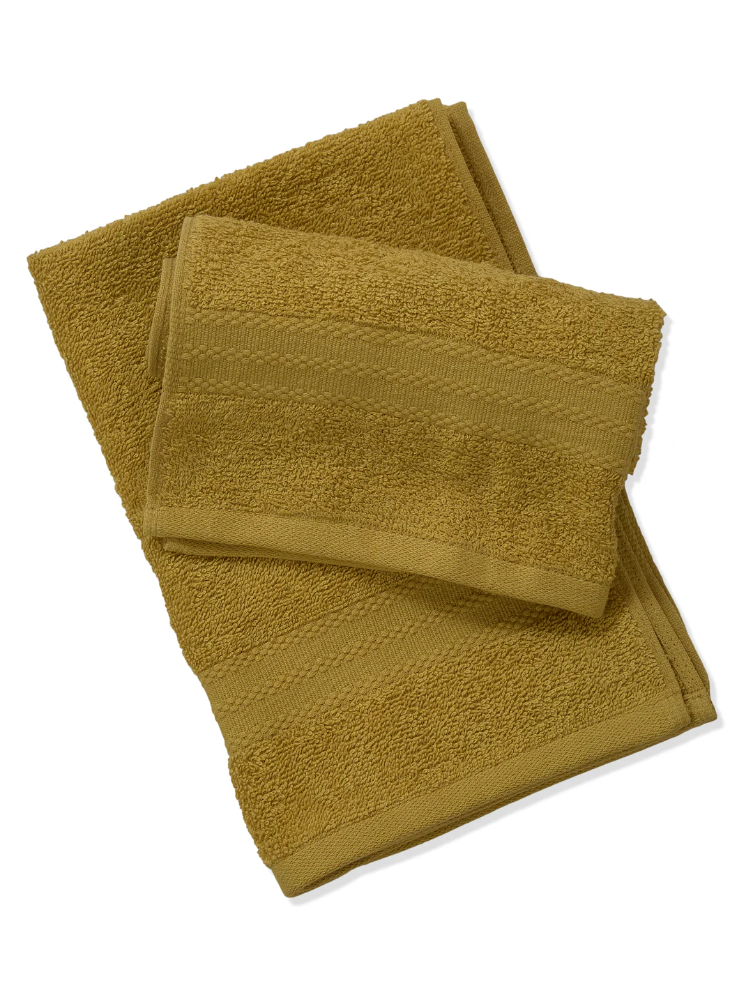 Yellow & Green Pure Cotton Solid 380 GSM Hand Towel 2 Pc Set (Jazz Collection) - Image 5
