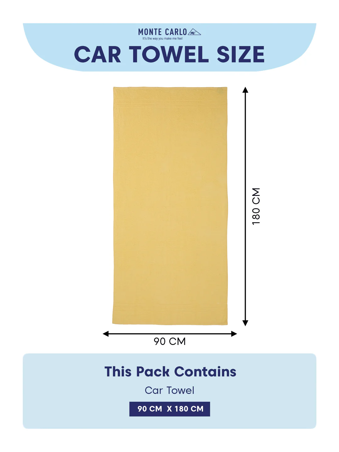 Yellow Pure Cotton Solid 340 GSM Car Towel 1 Piece (Soho Collection) - Image 7