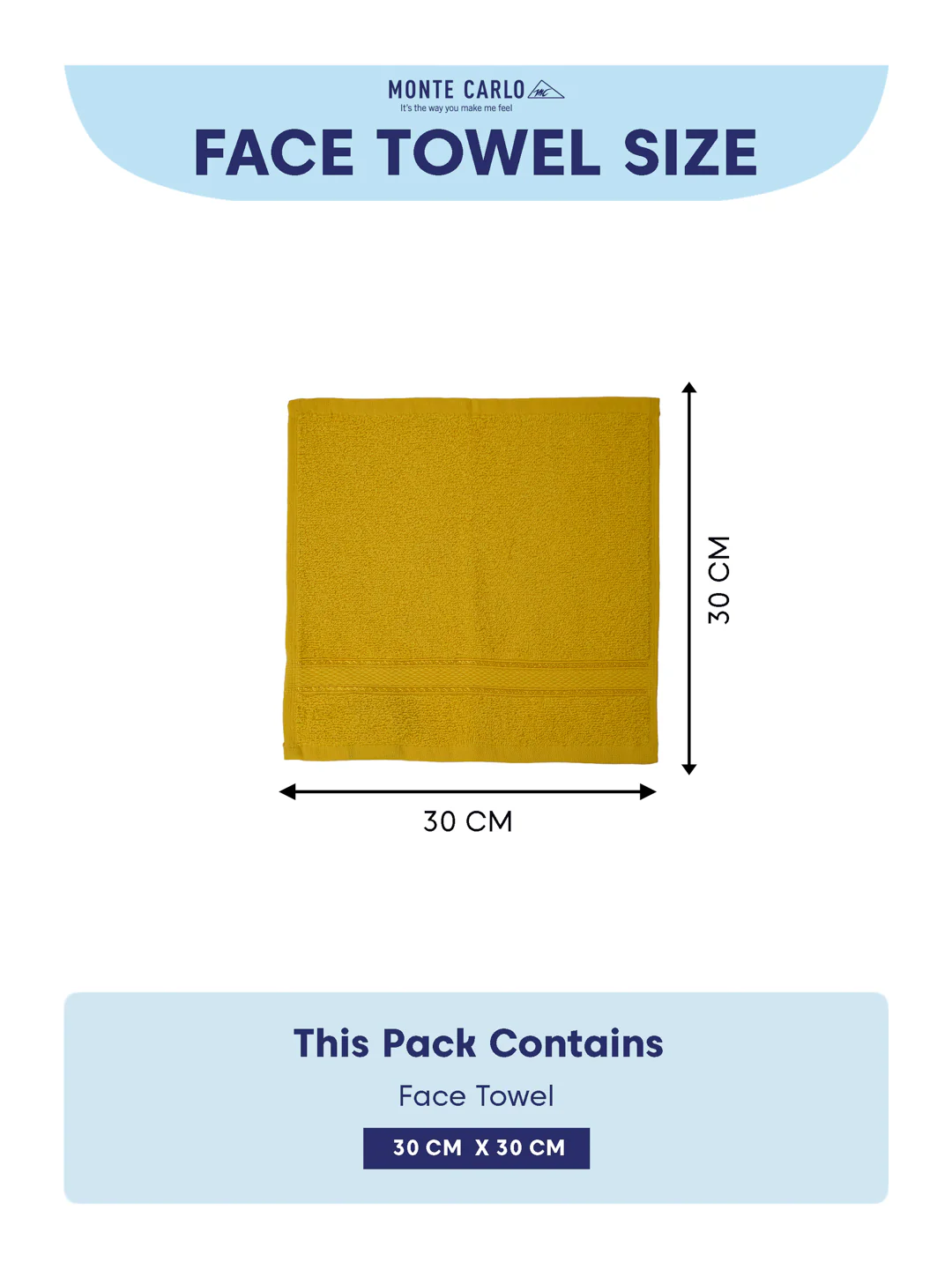 Yellow Pure Cotton Solid 400 GSM Face Towel 4 Pc Set (Jasper Collection) - Image 7